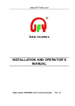 JFY tech SUNTWINS 3300TL Installation And Operator'S Manual preview