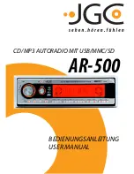 Preview for 1 page of JGC AR-500 User Manual