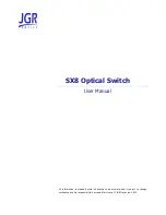 Предварительный просмотр 1 страницы JGR sx8 User Manual