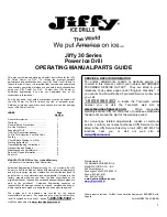Preview for 1 page of Jiffy 30 Series Operating Manual/Parts Manual