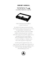 JL Audio 1000/1v2 Owner'S Manual preview