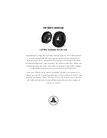 Preview for 1 page of JL Audio 10TW3 Owner'S Manual