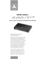 JL Audio 600/1v3 Owner'S Manual preview