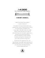 JL Audio A-Series A4300 Owner'S Manual preview