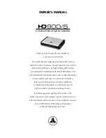 JL Audio HD900/5 Owner'S Manual preview