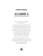 JL Audio J21000.1 Owner'S Manual preview