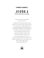 Preview for 1 page of JL Audio J2250.1 Owner'S Manual