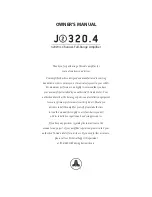 Preview for 1 page of JL Audio J2320.4 Owner'S Manual