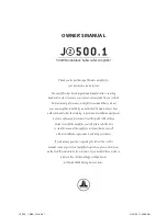 Preview for 1 page of JL Audio J2500.1 Owner'S Manual