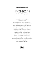 JL Audio JL364 Owner'S Manual предпросмотр