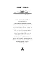 Предварительный просмотр 1 страницы JL Audio JX360/4 Owner'S Manual