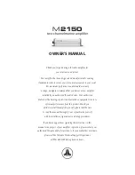 JL Audio M-Series M2150 Owner'S Manual preview