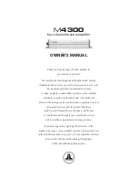 Preview for 1 page of JL Audio M-Series M4300 Owner'S Manual