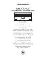 Preview for 1 page of JL Audio MD1000/1v2 Owners Manual/Install Manual