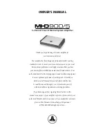 Предварительный просмотр 1 страницы JL Audio MHD900/5 Owner'S Manual