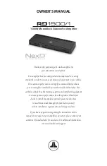 Предварительный просмотр 1 страницы JL Audio NexD RD1500/1 Owner'S Manual