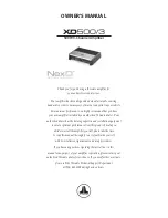 Preview for 1 page of JL Audio NexD XD500/3 Owner'S Manual