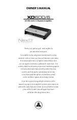 JL Audio NexD XD600/6 Owner'S Manual preview