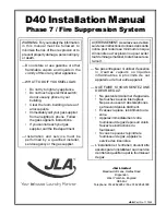 Preview for 1 page of JLA D40 Installation Manual