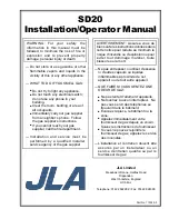 JLA SD20 Installation & Operator'S Manual preview