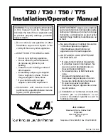 JLA /T75 Installation & Operator'S Manual preview