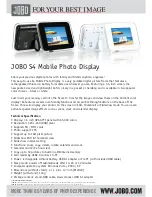 Предварительный просмотр 2 страницы JOBO Mobile Photo Display S4 Technical Specifications