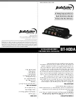 Jobsite BT-HDDA Installation And User Manual предпросмотр