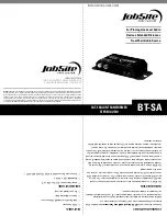 Предварительный просмотр 1 страницы Jobsite BT-SA Installation And User Manual