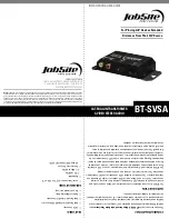 Jobsite BT-SVSA Installation And User Manual предпросмотр