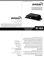 Jobsite BT-VSA Installation And User Manual preview