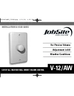 Предварительный просмотр 1 страницы Jobsite V-12/AW Installation And User Manual