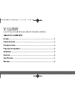 Предварительный просмотр 2 страницы Jobsite V-12/AW Installation And User Manual