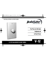 Jobsite V-12 Installation And User Manual preview