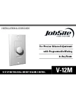 Jobsite V-12M Installation And User Manual предпросмотр