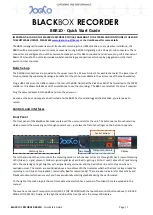 Preview for 1 page of JoeCo blackbox bbr1d Quick Start Manual