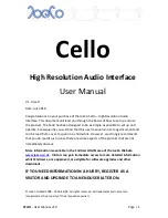 Preview for 1 page of JoeCo Cello User Manual