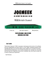 Joemeek British Channel VC6Q User Manual preview