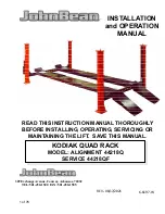 Preview for 1 page of John Bean ALIGNMENT 44218Q Installation And Operation Manual