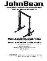 John Bean EELR538A Installation, Operation & Maintenance Manual preview