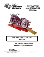 Preview for 1 page of John Bean JBC319 Installation And Operation Manual