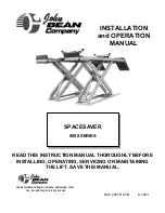 Preview for 1 page of John Bean Spacesaver 469000 Installation And Operation Manual