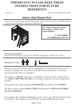 Предварительный просмотр 1 страницы John Lewis Ashton High Sleeper Bed Assembly Instructions Manual