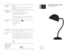 Предварительный просмотр 1 страницы John Lewis BANKERS TABLE LAMP User Manual