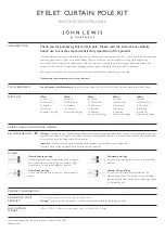 John Lewis EYELET CURTAIN POLE KIT Instruction Manual preview