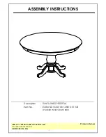 John Thomas 10 IN TURNED PEDESTAL T-54B Assembly Instructions предпросмотр