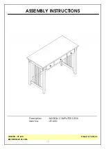 Предварительный просмотр 1 страницы John Thomas OF-45D Assembly Instructions Manual