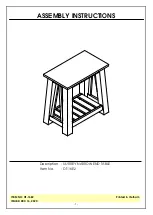 Предварительный просмотр 1 страницы John Thomas SURREY OT-16E2 Assembly Instructions