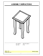 John Thomas TT30 Assembly Instructions preview