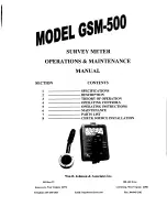 Preview for 1 page of Johnson & Associates GSM-500 Operation & Maintenance Manual