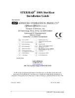 Предварительный просмотр 2 страницы Johnson & Johnson ASP STERRAD 100S Installation Manual